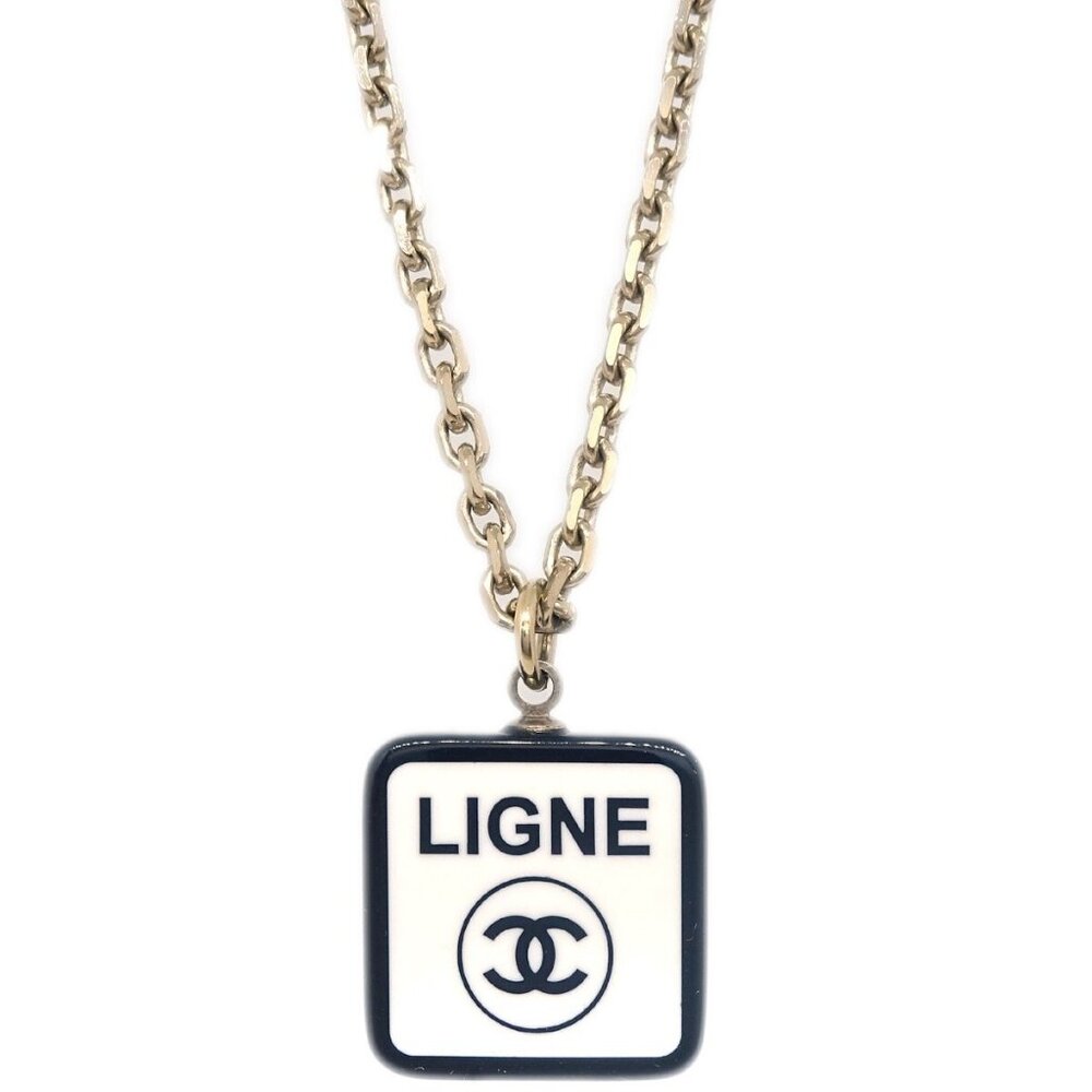 Chanel No5 Ligne Chain Necklace Pendant Gold White 06C 133908 - Picture 2 of 4